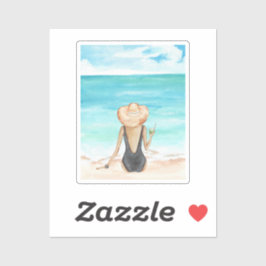 Dames op het strand sticker