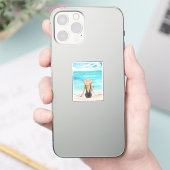 Dames op het strand sticker (Telefoon)