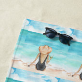 Dames op het strand strandlaken (In situ)