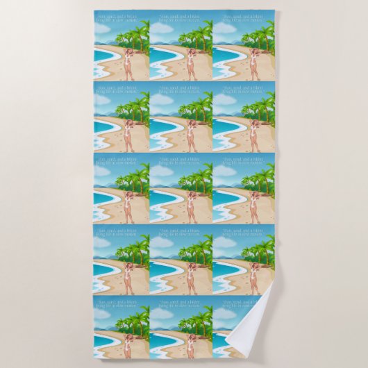 Dames op het strand strandlaken (Voorkant)