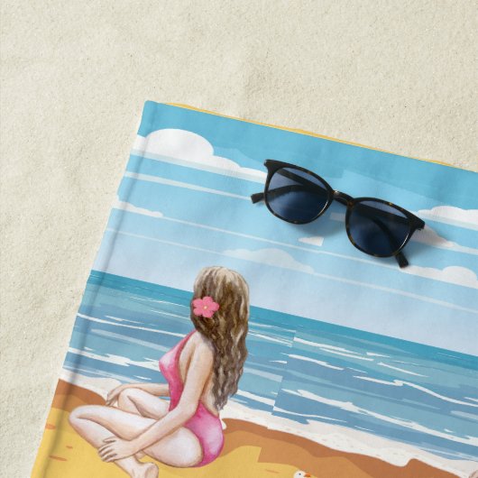 Dames op het strand strandlaken (In situ)