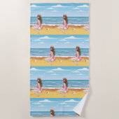 Dames op het strand strandlaken (Voorkant)