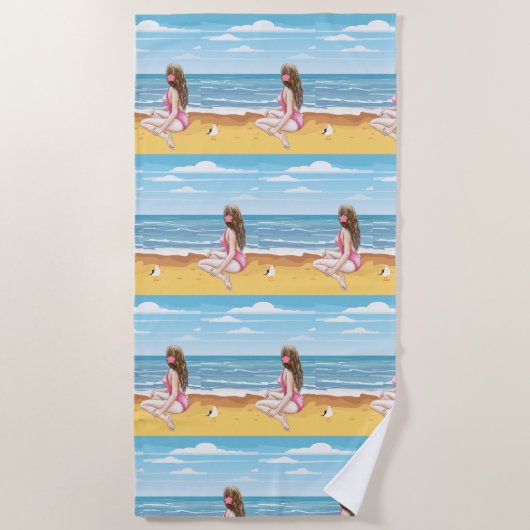 Dames op het strand strandlaken (Voorkant)