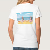 Dames op het strand t-shirt (Achterkant)