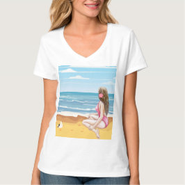 Dames op het strand t-shirt