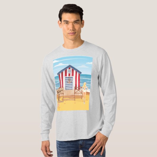Dames op het strand t-shirt (Voorkant volledig)