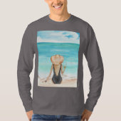 Dames op het strand t-shirt (Voorkant)
