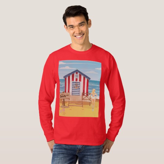 Dames op het strand t-shirt (Voorkant volledig)