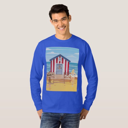 Dames op het strand t-shirt (Voorkant volledig)