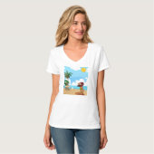 Dames op het strand t-shirt (Voorkant volledig)