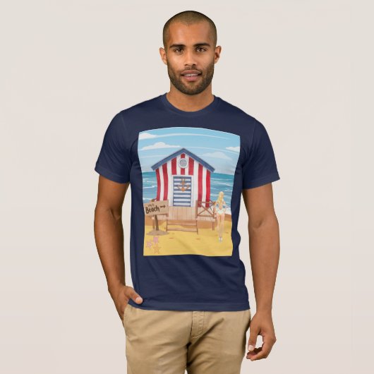 Dames op het strand t-shirt (Voorkant volledig)