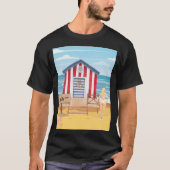 Dames op het strand t-shirt (Voorkant)