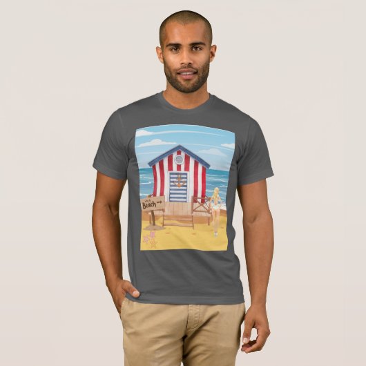 Dames op het strand t-shirt (Voorkant volledig)