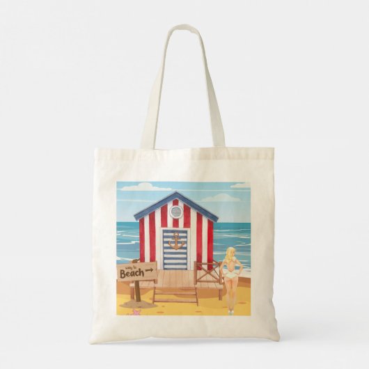 Dames op het strand tote bag (Achterkant)