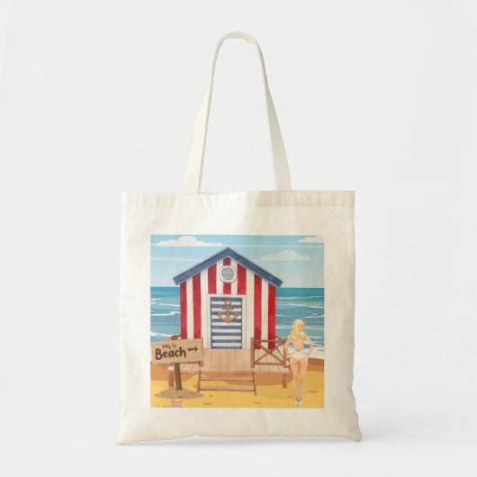 Dames op het strand tote bag (Voorkant)