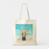 Dames op het strand tote bag (Achterkant)