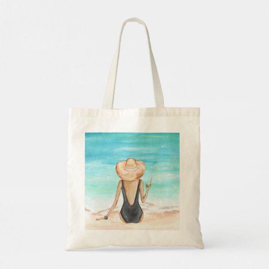 Dames op het strand tote bag (Achterkant)