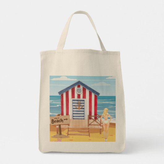 Dames op het strand tote bag (Achterkant)