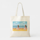 Dames op het strand tote bag (Achterkant)