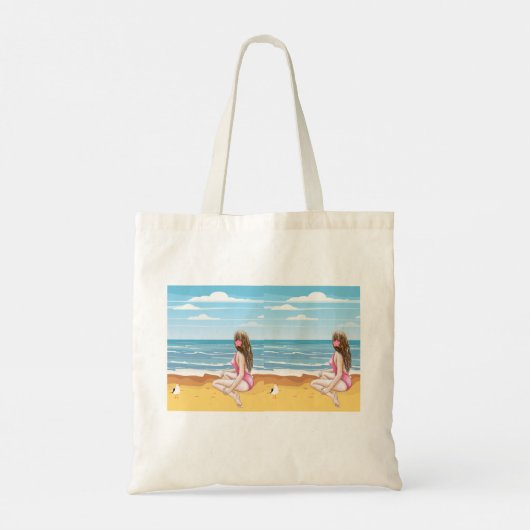 Dames op het strand tote bag (Achterkant)