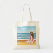 Dames op het strand tote bag (Voorkant)
