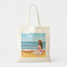 Dames op het strand tote bag