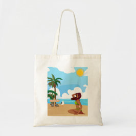 Dames op het strand tote bag