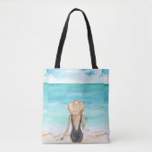 Dames op het strand tote bag (Voorkant)