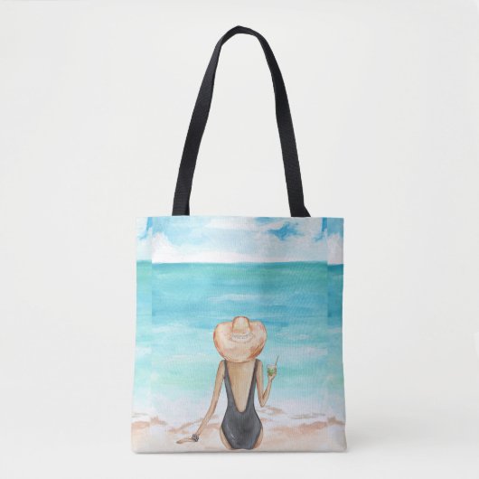 Dames op het strand tote bag (Voorkant)