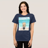 Dames op het strand Tri-Blend shirt (Voorkant volledig)