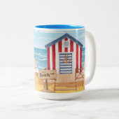 Dames op het strand tweekleurige koffiemok (Voorkant rechts)