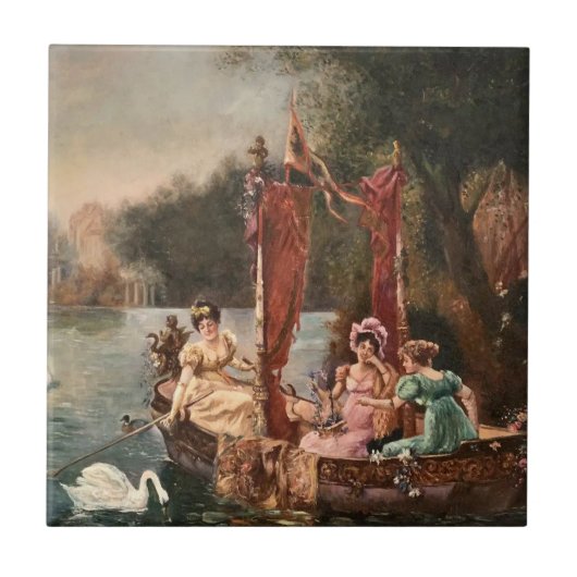 Dames op het Water Tegeltje (Voorkant)