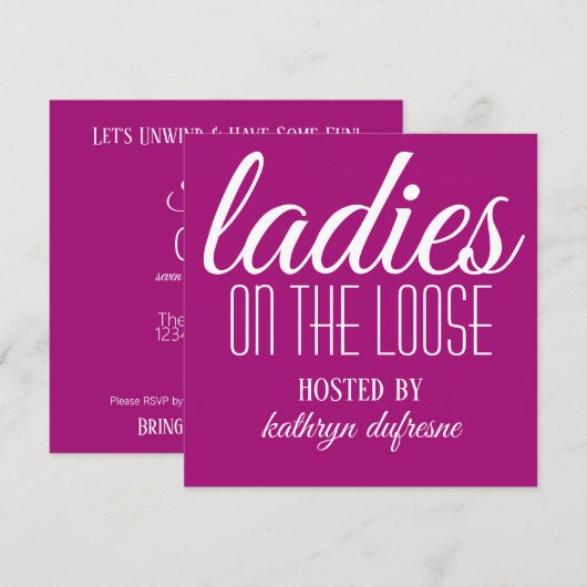 Dames op losse schroeven gepersonaliseerd kaart (Voorkant / Achterkant)