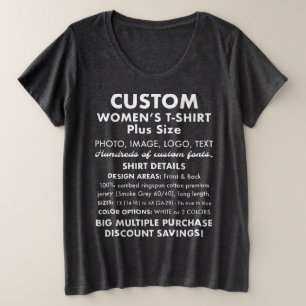 Dames op maat gemaakte plusmaat T-shirt
