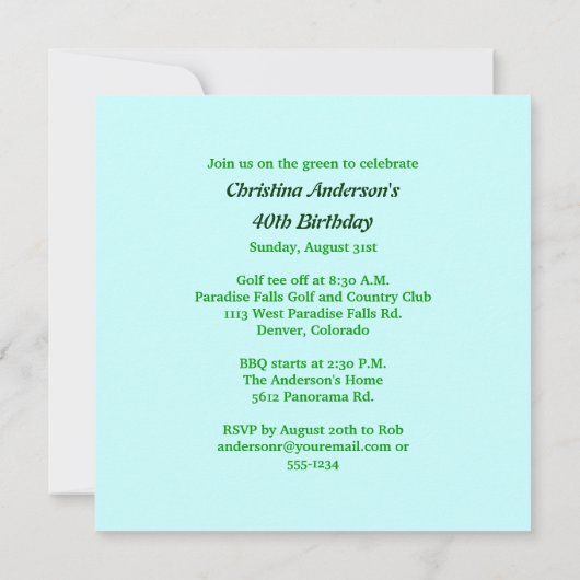 Dames op uitnodiging van Birthday. (Achterkant)