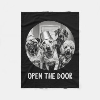 Dames Open De Deur Zombie Honden Grappig Halloween Fleece Deken