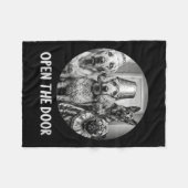 Dames Open De Deur Zombie Honden Grappig Halloween Fleece Deken (Voorkant (Horizontaal))