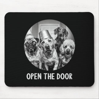 Dames Open De Deur Zombie Honden Grappig Halloween Muismat