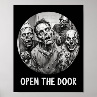 Dames Open De Deur Zombie Honden Grappig Halloween Poster