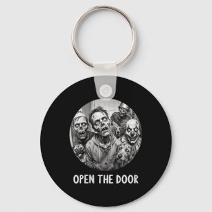 Dames Open De Deur Zombie Honden Grappig Halloween Sleutelhanger
