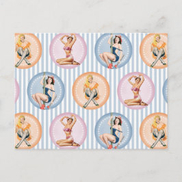Dames opknappen - Retro-modellen pinups Briefkaart