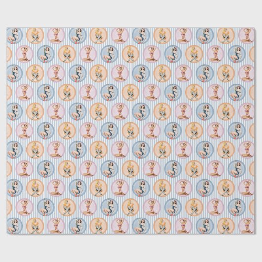 Dames opknappen - Retro-modellen pinups Cadeaupapier (Vlak)