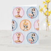 Dames opknappen - Retro-modellen pinups Kaart (Gele Bloem)