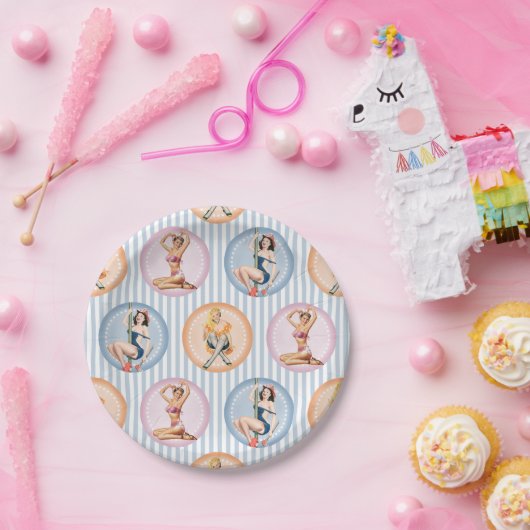 Dames opknappen - Retro-modellen pinups Papieren Bordje (Feest)