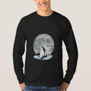 Dames Orca Maneschijn Volle Maan Oceaan Dier Dode T-shirt
