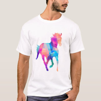 Dames Paard Geometrisch Kleurig Ruiter Grafisch T-shirt