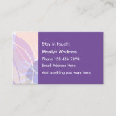 Dames Paarse Bloemen Persoonlijk Contact Kaarten Contactkaartje (Voorkant)