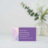 Dames Paarse Bloemen Persoonlijk Contact Kaarten Contactkaartje (Staand voorkant)