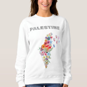 Dames Palestine Hoodie – Bloemrijke Palestina Kaar Trui