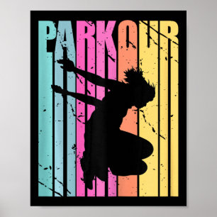 Dames Parkour Verjaardag Parkour Retro Vrij Klimme Poster